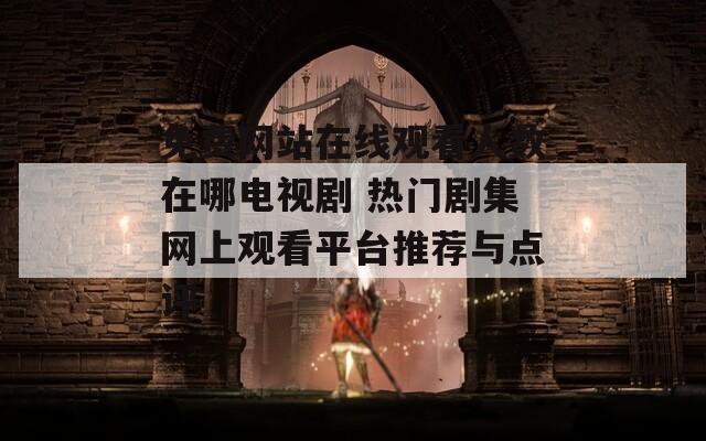 免费网站在线观看人数在哪电视剧 热门剧集网上观看平台推荐与点评