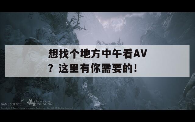 想找个地方中午看AV？这里有你需要的！