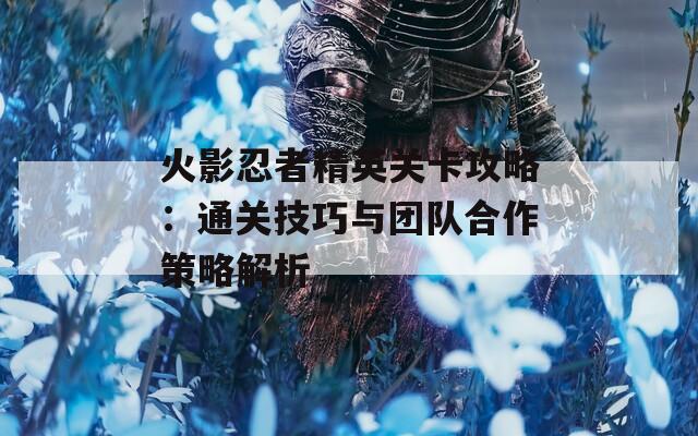 火影忍者精英关卡攻略：通关技巧与团队合作策略解析