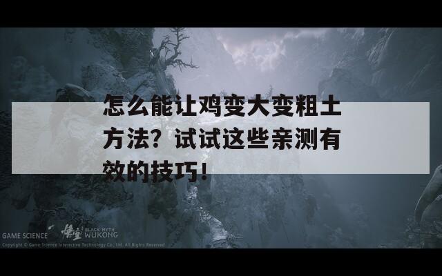 怎么能让鸡变大变粗土方法？试试这些亲测有效的技巧！