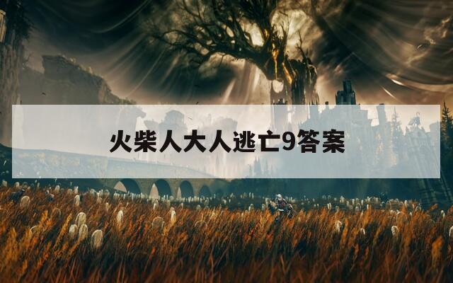 火柴人大人逃亡9答案