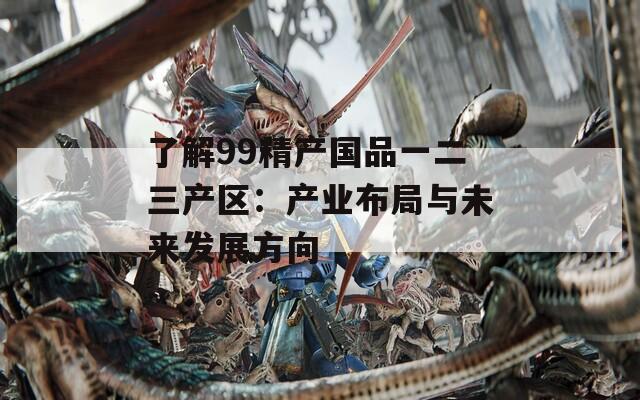 了解99精产国品一二三产区：产业布局与未来发展方向