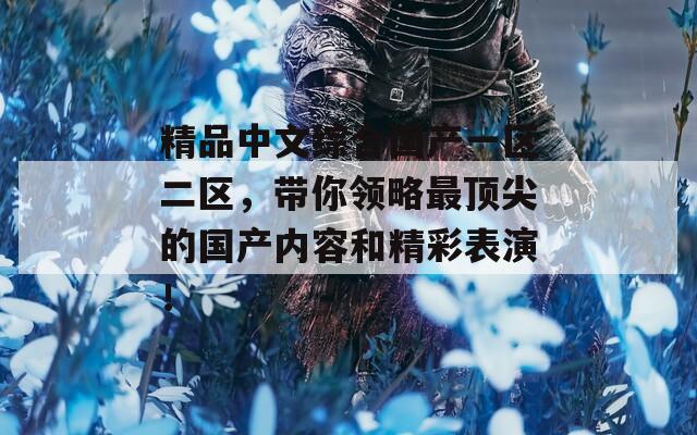 精品中文综合国产一区二区，带你领略最顶尖的国产内容和精彩表演！