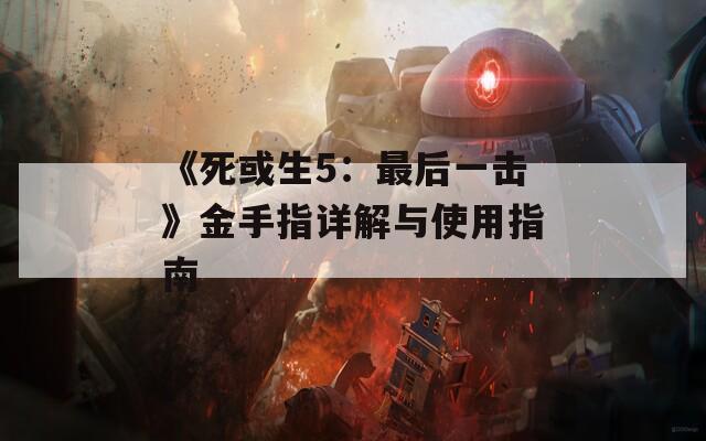 《死或生5：最后一击》金手指详解与使用指南