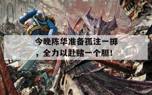今晚陈华准备孤注一掷，全力以赴赌一个胆！