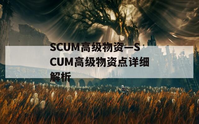 SCUM高级物资—SCUM高级物资点详细解析